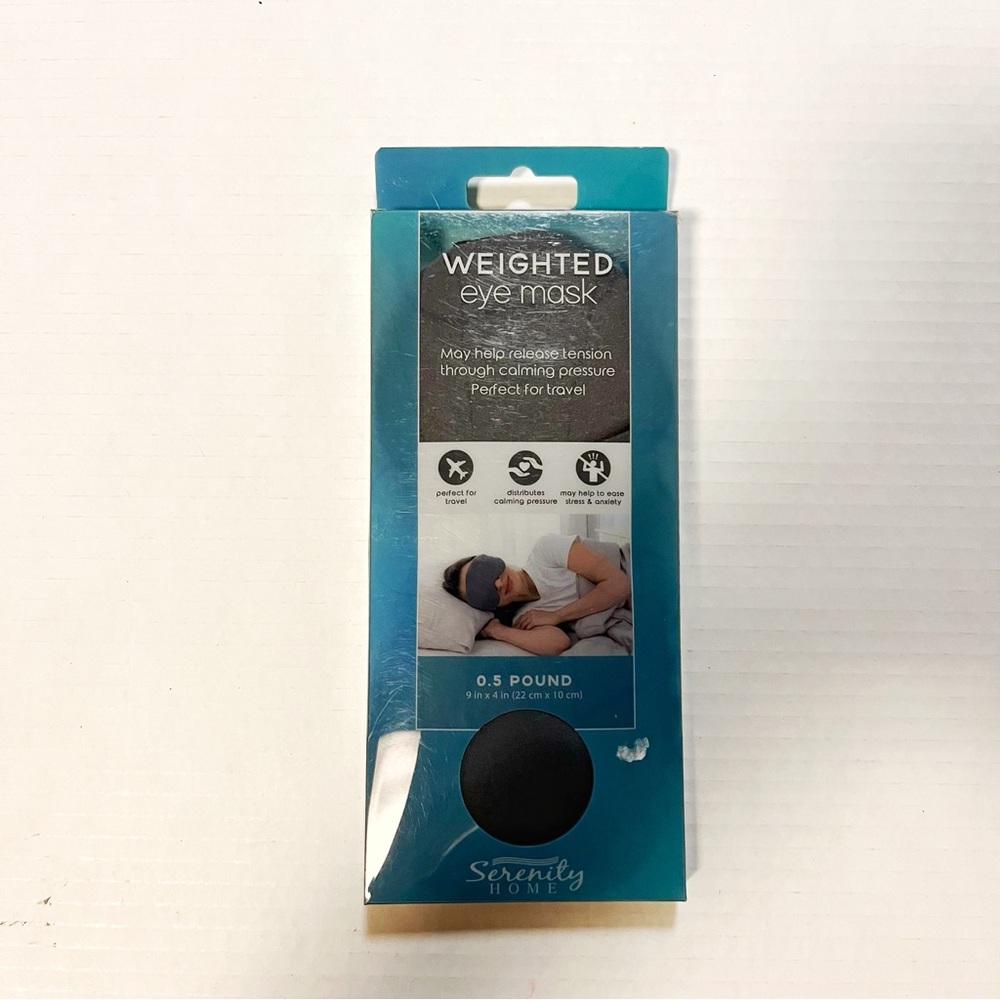 Serenity Home Weighted Eye Mask 0.5 Pounds in Gray NEW IN BOX Great Gift!